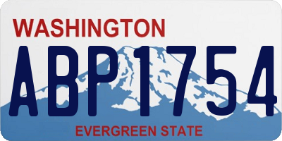 WA license plate ABP1754