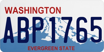 WA license plate ABP1765
