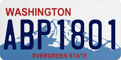 WA license plate ABP1801