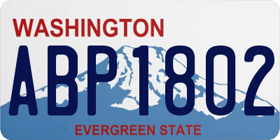 WA license plate ABP1802