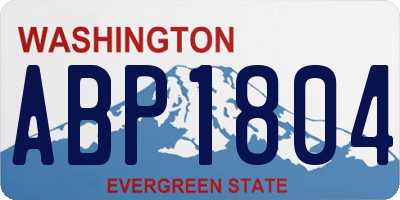 WA license plate ABP1804
