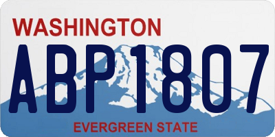 WA license plate ABP1807