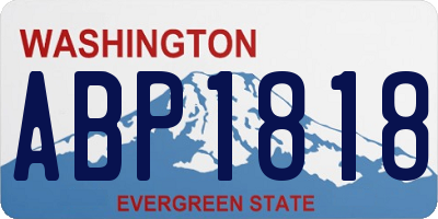WA license plate ABP1818