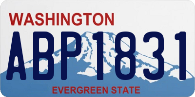 WA license plate ABP1831