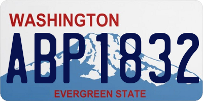 WA license plate ABP1832
