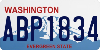 WA license plate ABP1834