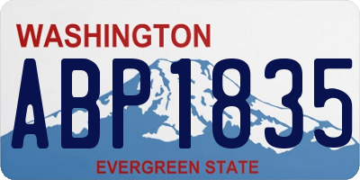 WA license plate ABP1835