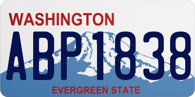 WA license plate ABP1838