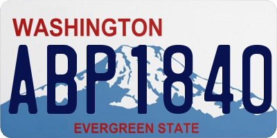 WA license plate ABP1840