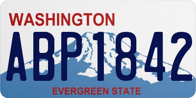 WA license plate ABP1842