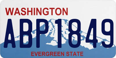 WA license plate ABP1849