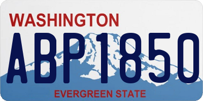 WA license plate ABP1850