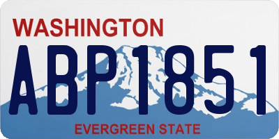 WA license plate ABP1851