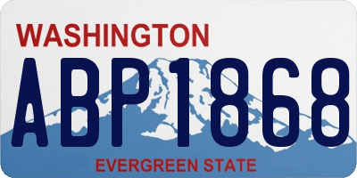 WA license plate ABP1868