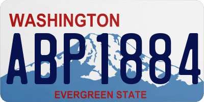 WA license plate ABP1884