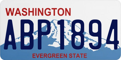 WA license plate ABP1894