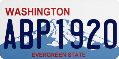 WA license plate ABP1920