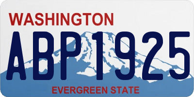 WA license plate ABP1925