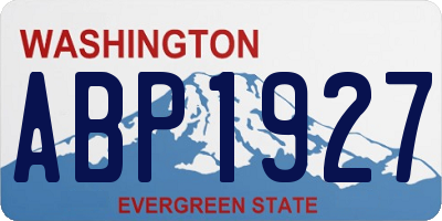 WA license plate ABP1927