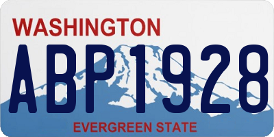 WA license plate ABP1928