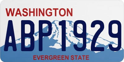 WA license plate ABP1929