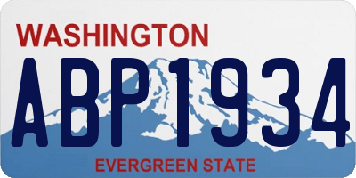 WA license plate ABP1934