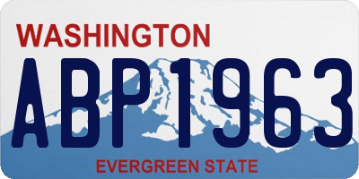 WA license plate ABP1963
