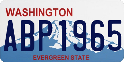 WA license plate ABP1965