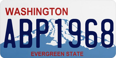 WA license plate ABP1968