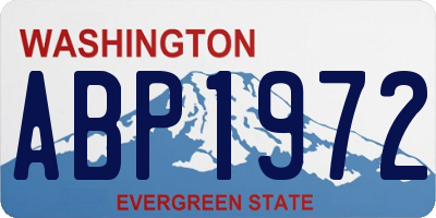 WA license plate ABP1972