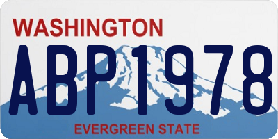WA license plate ABP1978