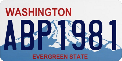 WA license plate ABP1981