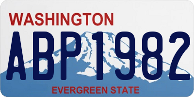 WA license plate ABP1982