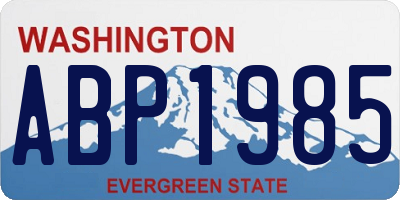 WA license plate ABP1985