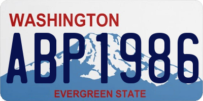 WA license plate ABP1986