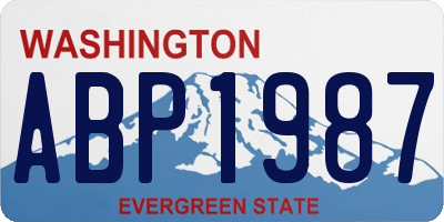 WA license plate ABP1987