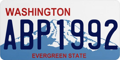 WA license plate ABP1992