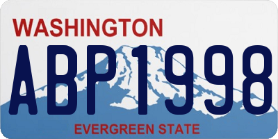 WA license plate ABP1998