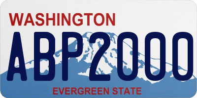 WA license plate ABP2000