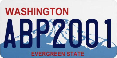 WA license plate ABP2001