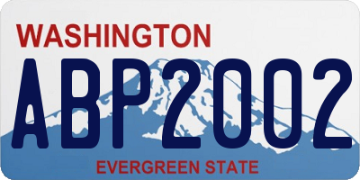 WA license plate ABP2002
