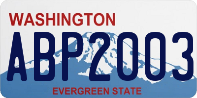 WA license plate ABP2003