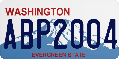 WA license plate ABP2004