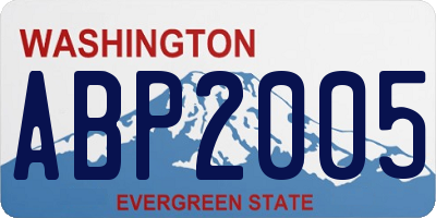 WA license plate ABP2005