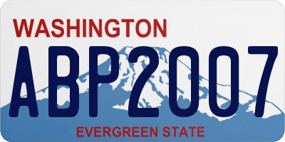 WA license plate ABP2007