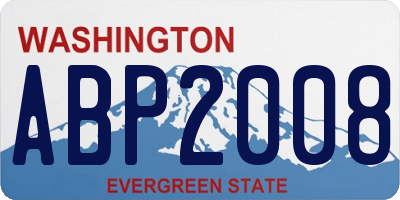 WA license plate ABP2008
