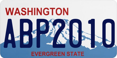 WA license plate ABP2010