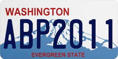 WA license plate ABP2011