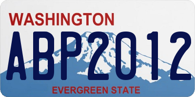 WA license plate ABP2012