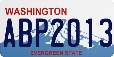 WA license plate ABP2013